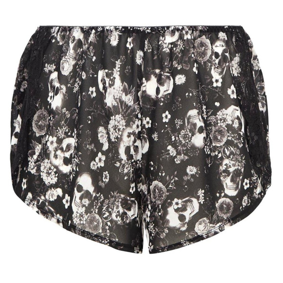 Torrid 3 (3X 22/24) Sexy Skull Butterfly Floral Chiffon & Lace Trim Sleep Shorts - Picture 1 of 4